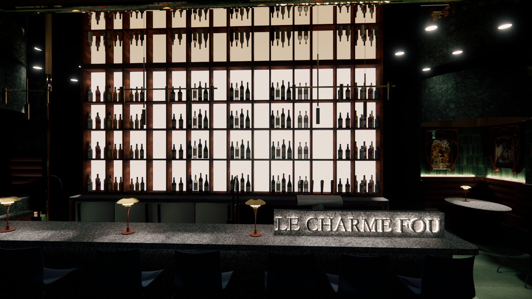 Le Charme Fou, Comptoir bar